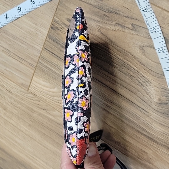 Coach Small Wristlet In Mixed Yankee Floral Print Coated Canvas - Picture 11 of 14